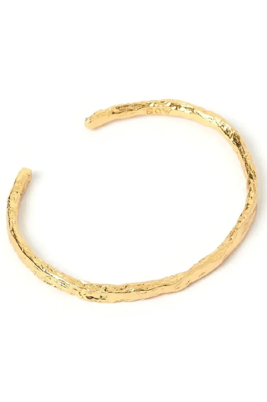 Women's unique bangles-Helios Gold Cuff Bracelet