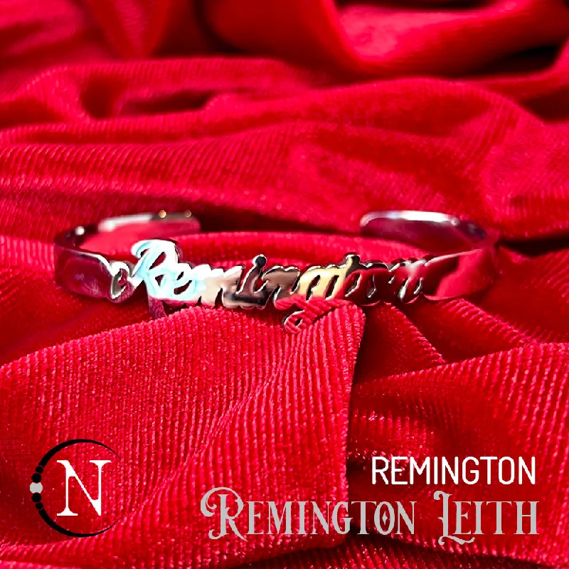 Women's zodiac bangles-Remington Artist Name Bracelet by Remington Leith