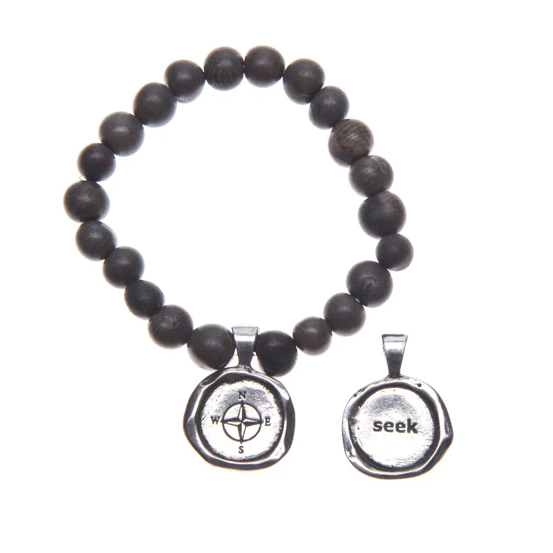 Women's mother-daughter bangles-Graffiti Acai Seeds of Life Bracelet with Wax Seal