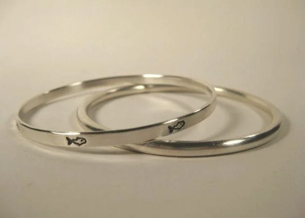 Women's celestial bangles-Fish Bangle Bracelet