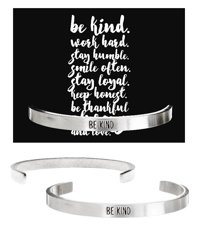 Women's vintage-inspired bangles-Be Kind Quotable Cuff Bracelet