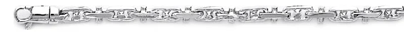 Women's sterling silver bangles-3.9mm Bullet III Link Bracelet