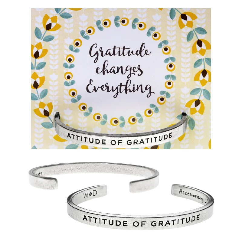 Women's unique bangles-Attitude of Gratitude Quotable Cuff Bracelet