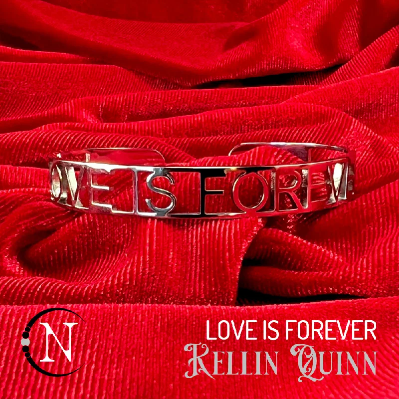 Women's vintage bangles-Lyric Cuff Bracelet ~ Love Is Forever by Kellin Quinn