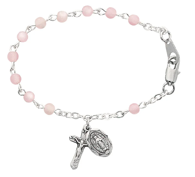 Women's holiday bangles-5 1/2in Pink baby bracelet - B25L