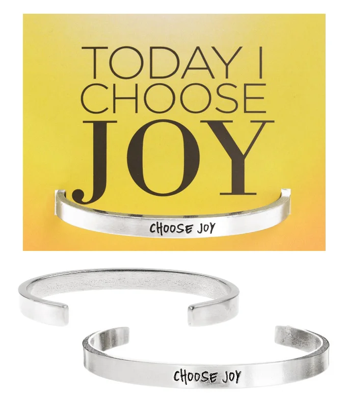 Women's sun bangles-Choose Joy Quotable Cuff Bracelet